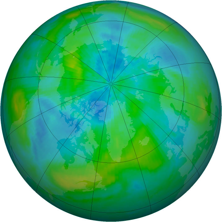 Arctic ozone map for 12 September 1985
